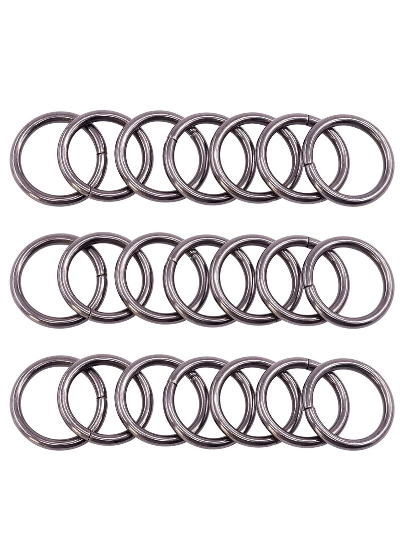 Rustark Rustark 60 Pcs 2532 Inch Black Nickel Plate Heavy Duty Metal O Ring Steel MultiPurpose Metal Webbing Buckles Round Ring Welded for Camping Dog Leas Luggage Belt Craft DIY Accessories 20mm  - Image 1
