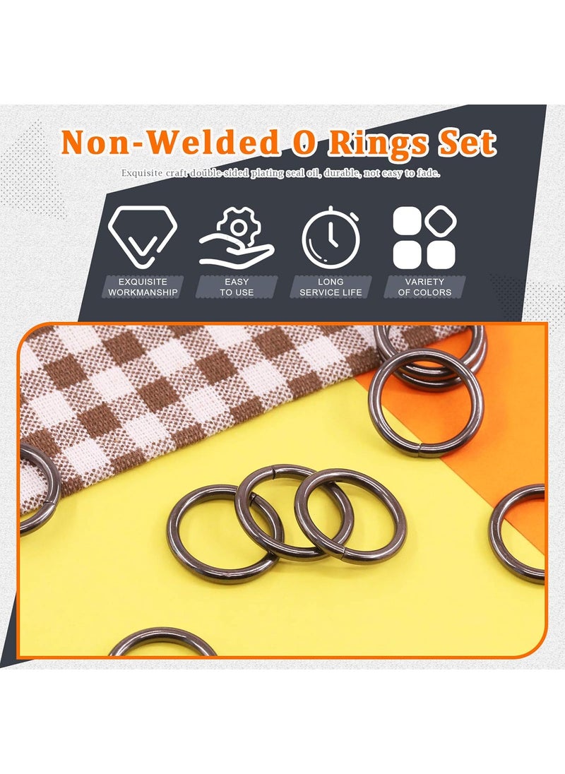 Rustark Rustark 60 Pcs 2532 Inch Black Nickel Plate Heavy Duty Metal O Ring Steel MultiPurpose Metal Webbing Buckles Round Ring Welded for Camping Dog Leas Luggage Belt Craft DIY Accessories 20mm  - Image 2