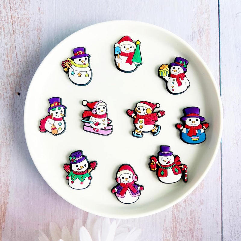 20 Pieces Christmas Themed Shoe Charms, Snowman Snowflake CLOG Charms for Crocs Sandals Clogs, Xmas PVC Shoe Charms, Party Gift for Boys Girls Children - Image 5