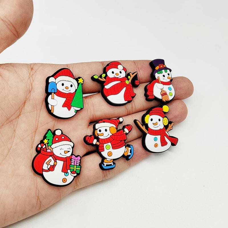 20 Pieces Christmas Themed Shoe Charms, Snowman Snowflake CLOG Charms for Crocs Sandals Clogs, Xmas PVC Shoe Charms, Party Gift for Boys Girls Children - Image 3