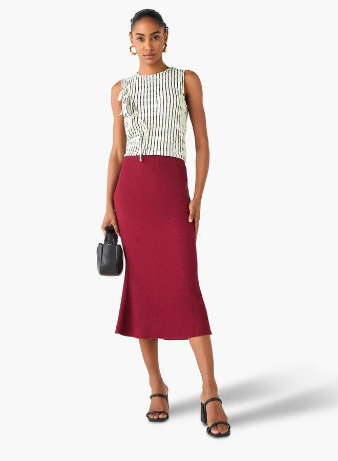 Splash FAV Mermaid Cut Textured Midi Skirt