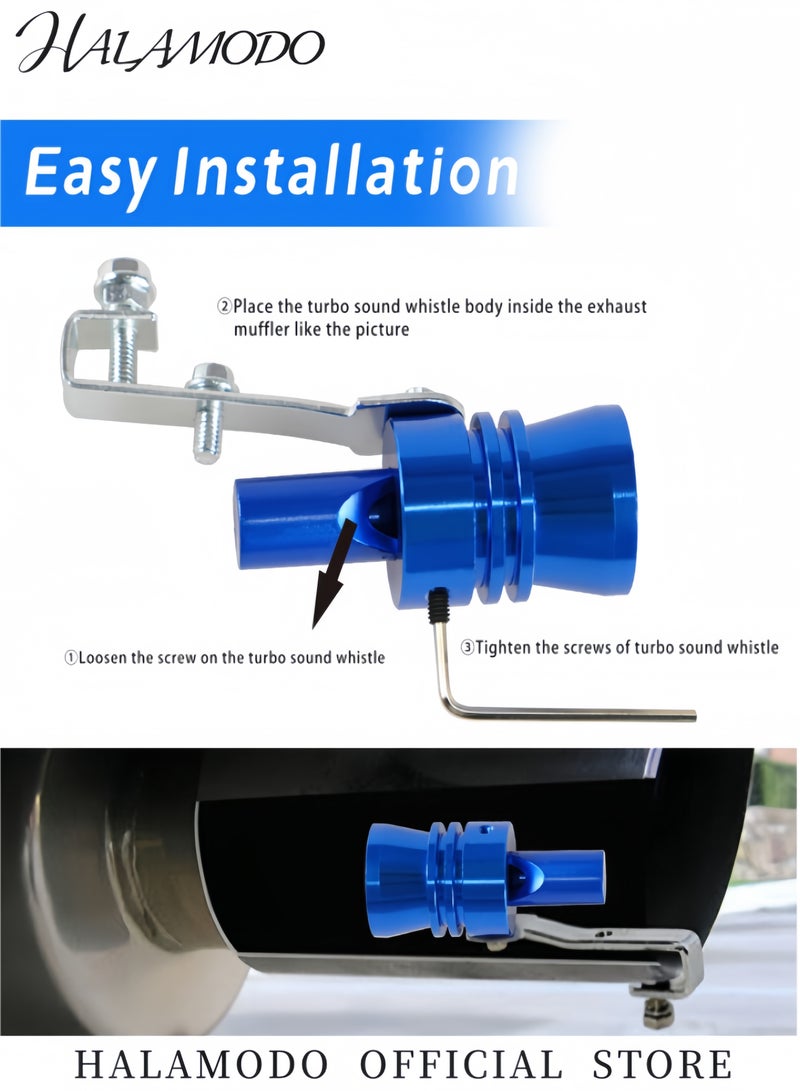هالامودو صافرة توربو للسيارة مصنوعة من سبائك الألومنيوم، كاتم صوت عادم توربو عالمي، صافرة هدير السيارة، متوافقة مع الشاحنات والدراجات النارية والسيارات والدراجات النارية والدراجات البخارية - Image 5