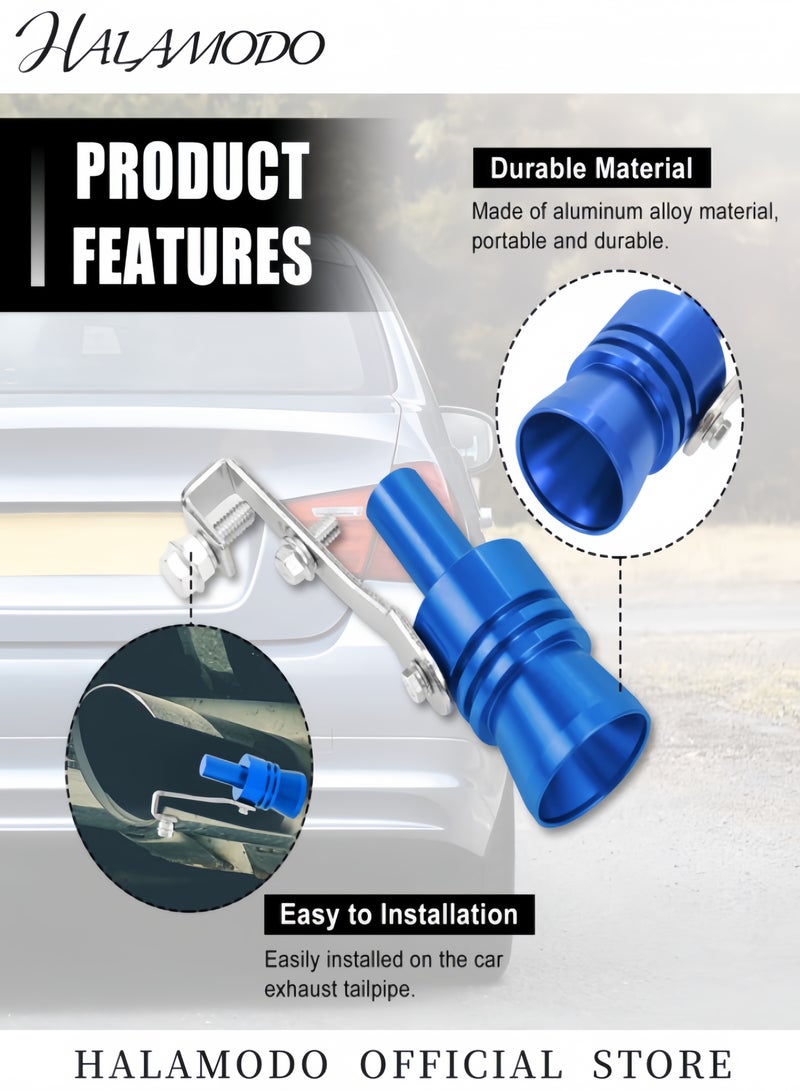 هالامودو صافرة توربو للسيارة مصنوعة من سبائك الألومنيوم، كاتم صوت عادم توربو عالمي، صافرة هدير السيارة، متوافقة مع الشاحنات والدراجات النارية والسيارات والدراجات النارية والدراجات البخارية - Image 2