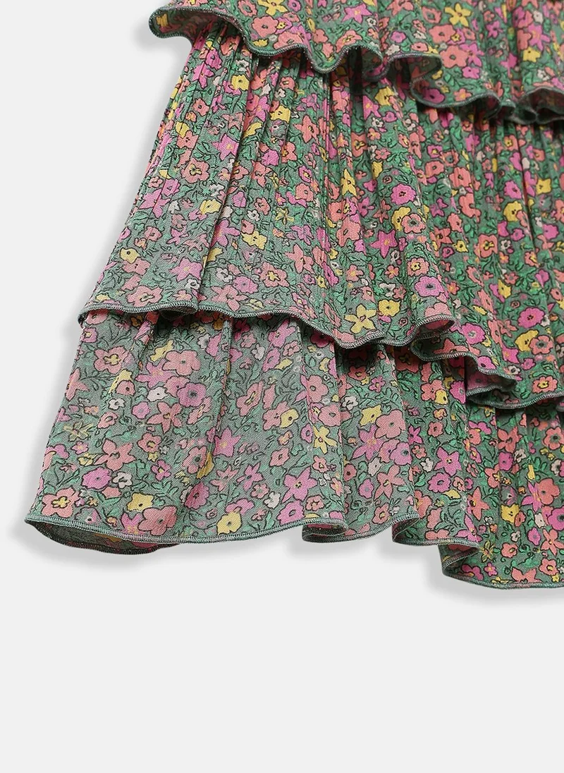 Nautinati  Nautinati Girls Floral Printed Knee Length Sleeveless Frock for Women | Best Price UAE