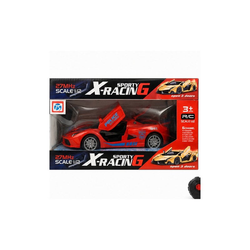 Remote Control Racing Car Toy for Kids Ages 3 and Up, 1:12 Scale RC Sport Car with Opening Doors and LED Lights, Red | Race Command - Image 2