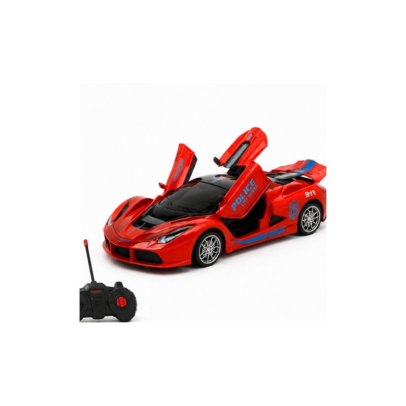 Remote Control Racing Car Toy for Kids Ages 3 and Up, 1:12 Scale RC Sport Car with Opening Doors and LED Lights, Red | Race Command - Image 1