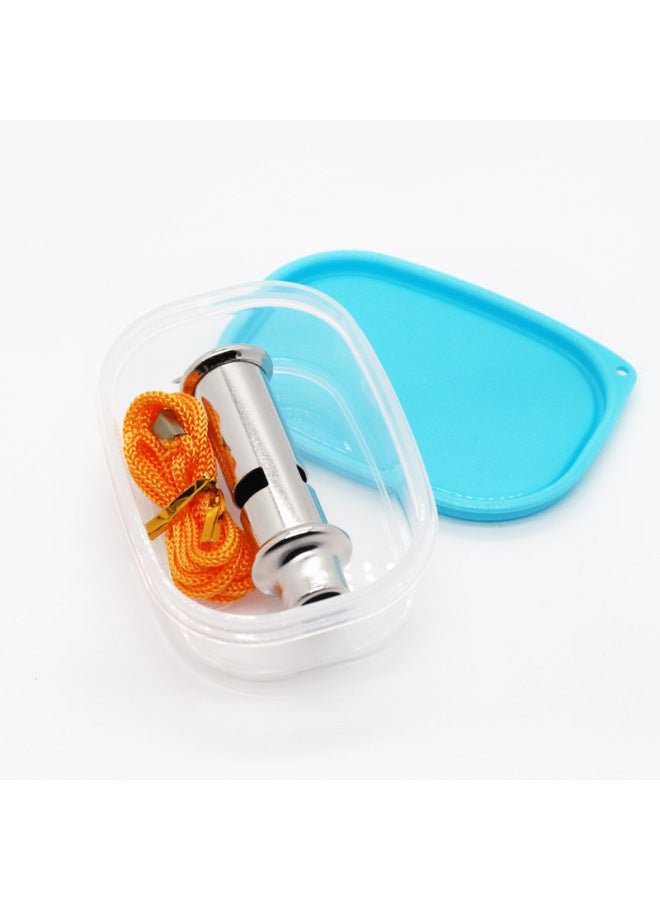 Generic Whistle Whistle Outdoor Survival Basketball Referee Physical Education Teacher Children's Coach Special Tweeter Stainless Steel High Frequency Whistle-Color:Flute Whistle (Set) - Image 1