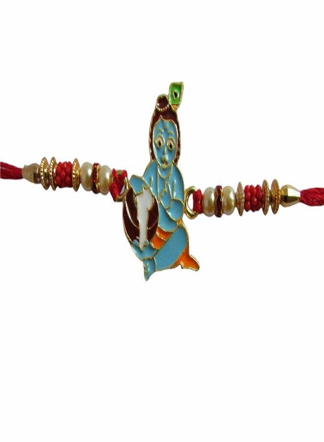 thriftkart Bal Krishna Bal Kanha Rakhi For Brother With Roli Chawal (Pack of 1) - Image 3