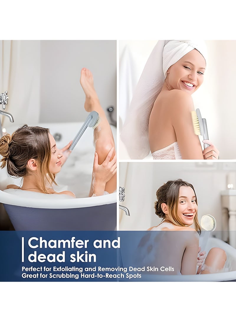 ريدابرو فرشاة مدلك حمام قابلة للفصل بمقبض طويل ، فرشاة دش سائلة ذات مقبض طويل ، خزان جل دش مدمج للجسم قابل للفصل ، أداة تنظيف عميقة لتقشير البشرة (وردي) - Image 5