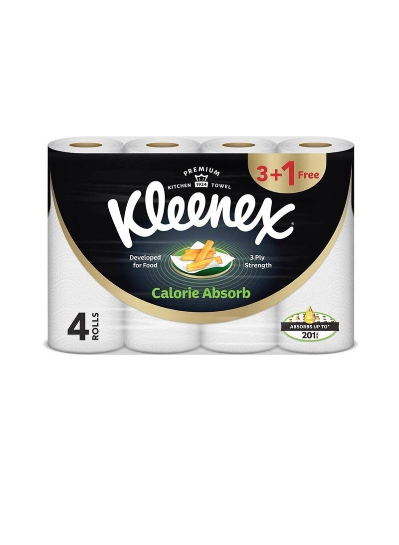 لفائف مناشف مطبخ تمتص السعرات الحرارية، 50 ورقة، 4 قطع، 4 قطع - Image 2