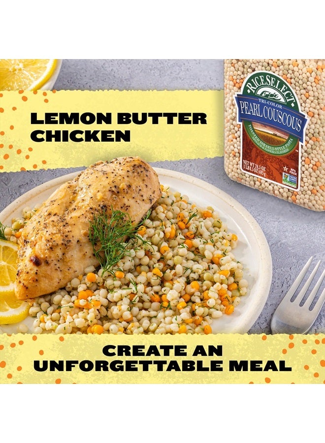 RiceSelect كسكس لؤلؤي ثلاثي الألوان، مكرونة محمصة على الطريقة الإسرائيلية، بنكهة السبانخ والفلفل الحار، 24.5 أونصة (عبوة من 1) - Image 3