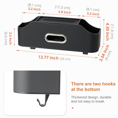 Sancaral Back Seat Cup Holder for Car – Multifunctional Seat Back Organizer with Drink Holders, Tissue Box Storage & Hooks, Fits Headrest for Auto. Black - Image 5