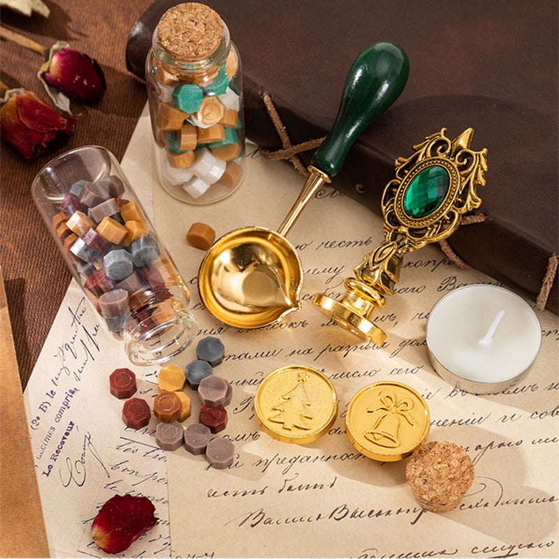 Wax Seal Kit: Pink 2 Removable Copper Stamp Heads Comfortable Grip Handle - Durable Vintage-inspired Wax Seal Stamp Kit for Beginners, Professionals, Craft Enthusiasts And Wedding Invitations, DIY Pro - Image 4