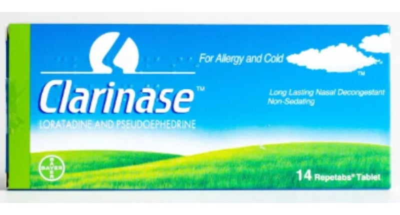 BAYER Clarinase Repetabs, 5 mg/120 mg, for allergy & common cold - Image 1