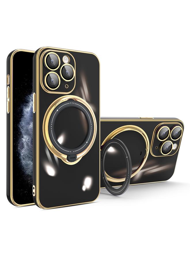 زبون جراب هاتف iPhone 11 Pro Max متعدد الوظائف مطلي بالكهرباء مع حامل MagSafe - Image 1