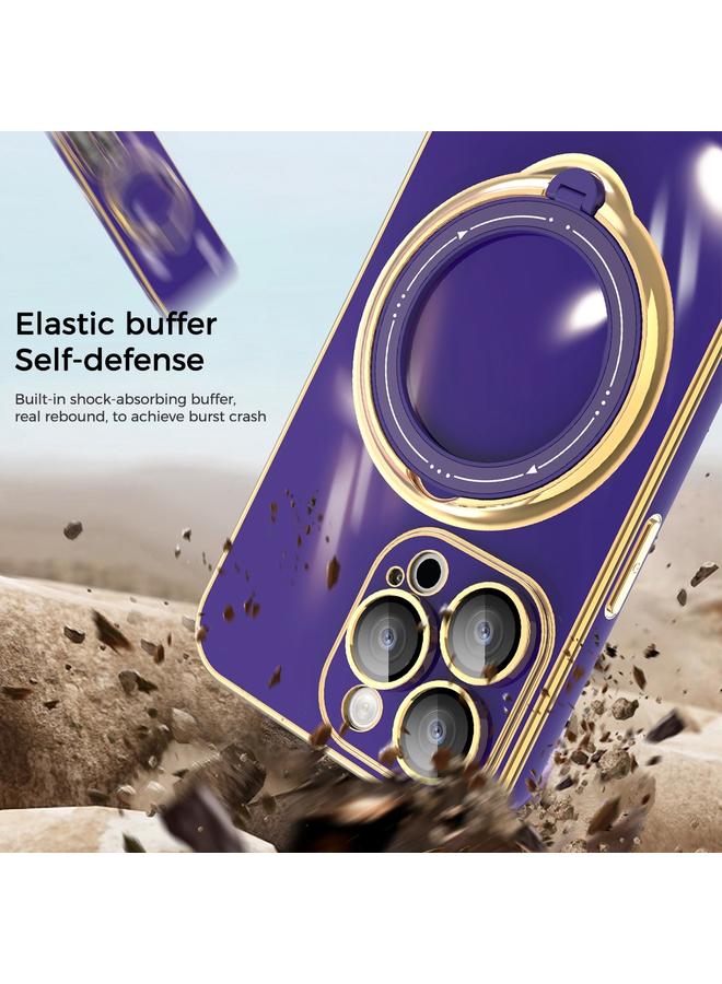 زبون جراب هاتف iPhone 11 Pro Max متعدد الوظائف مطلي بالكهرباء مع حامل MagSafe - Image 4