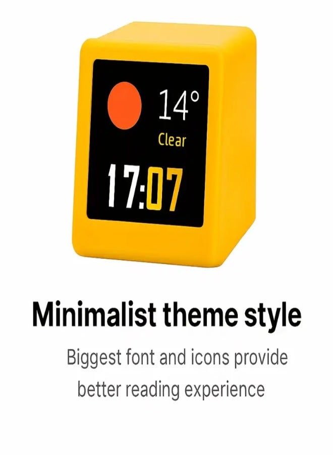 AROAQ Smart WiFi Weather Station Clock – Digital Square Display with Temperature, Humidity, Date, USB Power, DIY GIFs & Electronic Album | Modern Home & Office Desktop Clock - Image 3