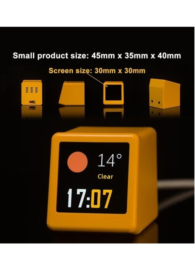 AROAQ Smart WiFi Weather Station Clock – Digital Square Display with Temperature, Humidity, Date, USB Power, DIY GIFs & Electronic Album | Modern Home & Office Desktop Clock - Image 4