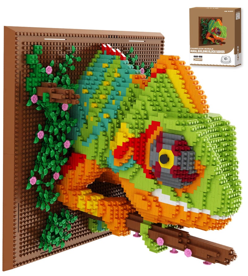 Loyratche Chameleon Animal 3D Wall Art Micro Mini Building Blocks Set Unique Home Wall Decor or Table Display Ideal Birthday Toy for Adults - Image 3