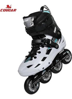 Cougar COUGAR Roller Skate Shoe Cougar Model 509 For Adult Adjustable Roller Skates with 4 Illuminating Pu Wheels, Outdoors and Indoors Roller Blades for Boys Girls Beginners Color : White Size : 43  - Image 4
