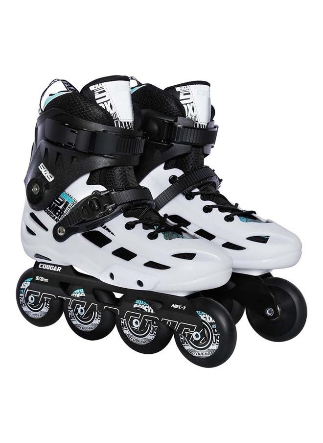 Cougar COUGAR Roller Skate Shoe Cougar Model 509 For Adult Adjustable Roller Skates with 4 Illuminating Pu Wheels, Outdoors and Indoors Roller Blades for Boys Girls Beginners Color : White Size : 43  - Image 1