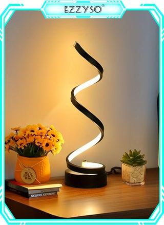 Classic Spiral Led Table Lamp, 3-Color Temperature Dimmable Metal Bedside Lamp with Touch Controller, Home Living Room and Office USB Charging Decorative Light Modern Table Light Black - pzsku/Z6A0E86916C9310671B25Z/45/1742262080/c350fae8-478a-4117-89a7-aa6b5086ada0