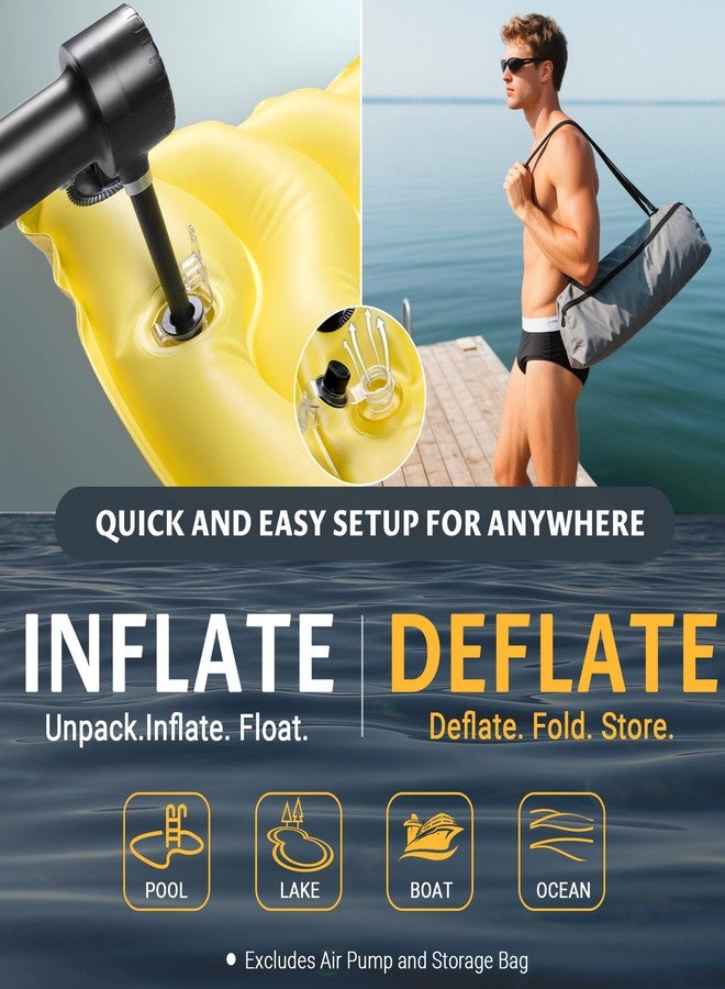 Pafolo Inflatable Floating Mat/Raft/Dock/Platform, Float with Non-Slip Wave Pattern and Dual Headrest, Multi-Person Water Floating for Pool, Beach, Lake, River, and Ocean Fun - Image 2