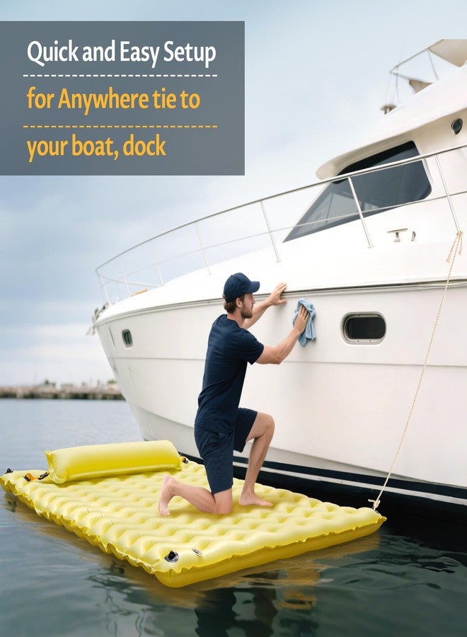 Pafolo Inflatable Floating Mat/Raft/Dock/Platform, Float with Non-Slip Wave Pattern and Dual Headrest, Multi-Person Water Floating for Pool, Beach, Lake, River, and Ocean Fun - Image 5