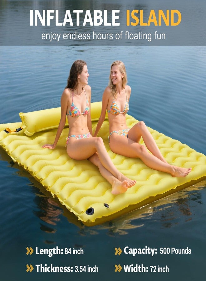 Pafolo Inflatable Floating Mat/Raft/Dock/Platform, Float with Non-Slip Wave Pattern and Dual Headrest, Multi-Person Water Floating for Pool, Beach, Lake, River, and Ocean Fun - Image 3