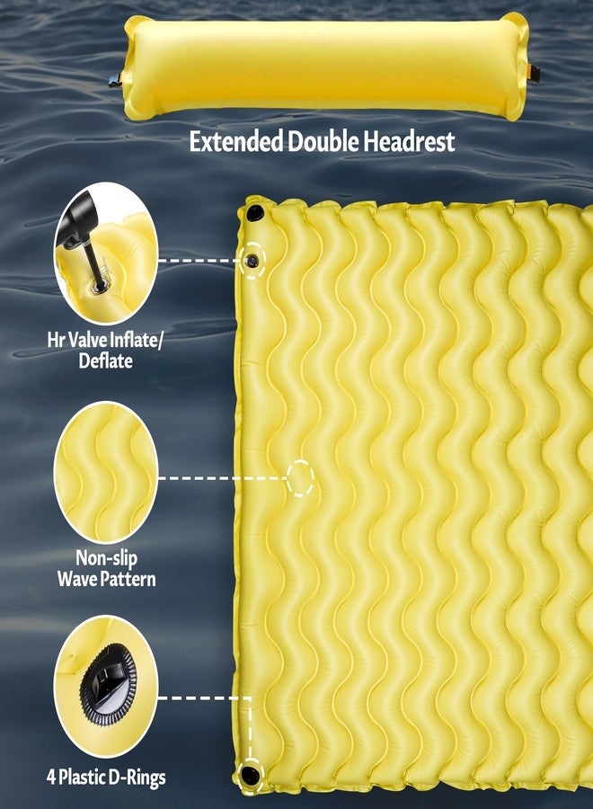 Pafolo Inflatable Floating Mat/Raft/Dock/Platform, Float with Non-Slip Wave Pattern and Dual Headrest, Multi-Person Water Floating for Pool, Beach, Lake, River, and Ocean Fun - Image 4