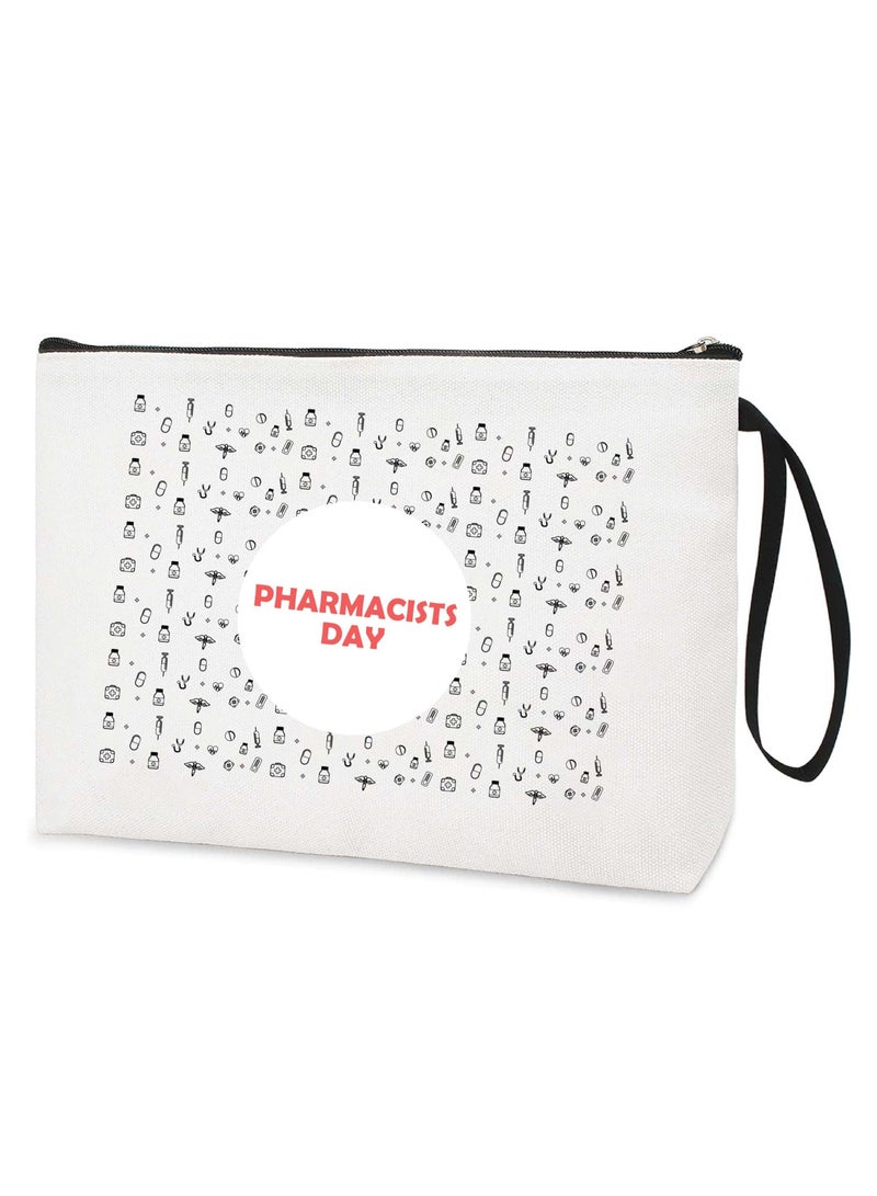 PRINTSHOP4ME Pharmacist Day Cosmetic Bags with Zipper Portable Multipurpose Cosmetic Pouch or Pharmacy Bag suitable Graduation Gift for Medical Students (Design 7) 
