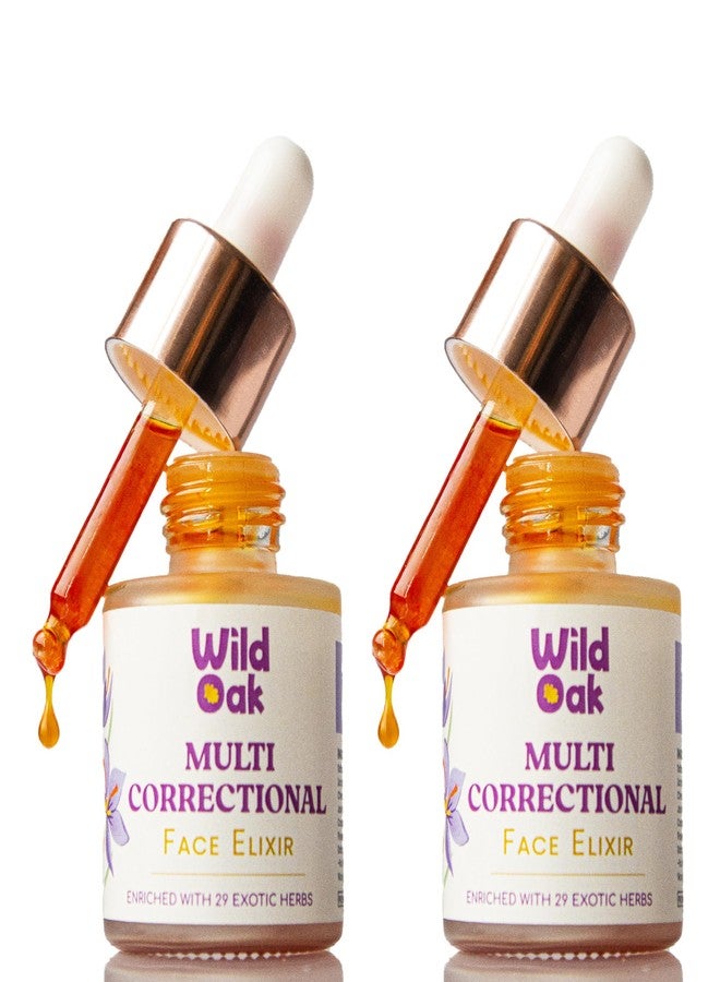 WILD OAK WildOak Kumkumadi Face Elixir | Pigmentation, Dark Circles & Anti Aging | Made Using 3000 Years Old Formulation| High Potent 75G Saffron/1Liter & 30 Exotic Herbs | 20ml (Pack of 2) - Image 1