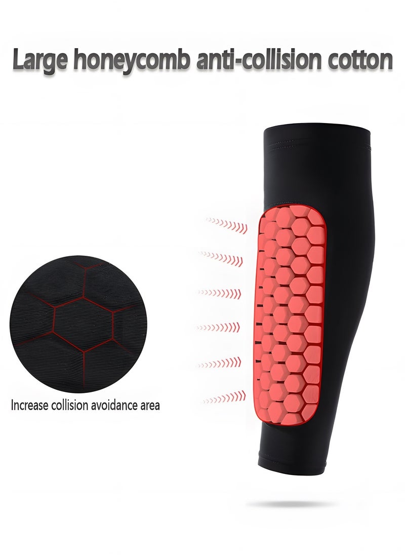 GROIC - 2PCS Soccer Shin Guards Padded Calf Compression Sleeves Supports for Shin Splint,Calf Pads,Calf Brace for Football Basketball Volleyball Running Baseball - Image 1