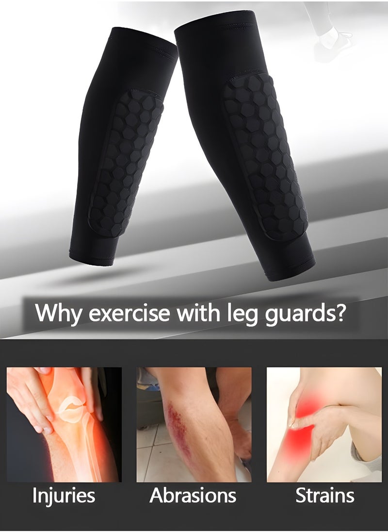GROIC - 2PCS Soccer Shin Guards Padded Calf Compression Sleeves Supports for Shin Splint,Calf Pads,Calf Brace for Football Basketball Volleyball Running Baseball - Image 1