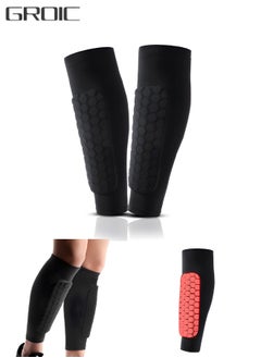 2PCS Soccer Shin Guards Padded Calf Compression Sleeves Supports for Shin Splint,Calf Pads,Calf Brace for Football Basketball Volleyball Running Baseball