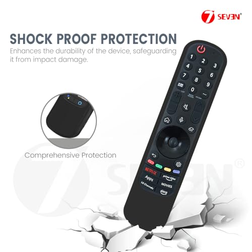 7-Seven 7SEVEN® Compatible with Lg Magic Remote Cover Suitable for Model AN-MR21GA AN-MR22GA AN-MR23GA AN-MR23GN Silicon Case to Protect Remote Control from Physical Damage (Black) - Image 2