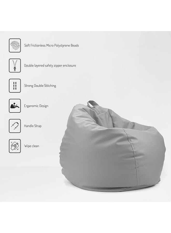 LUXURY LUXE Luxury Luxe Round Faux Leather Bean Bag Chair | Ultra-Comfort Polystyrene Beads, Lightweight & Durable Design | Trendy Solid Colors, Multiple Sizes (Pink, XX-Large)  - Image 3