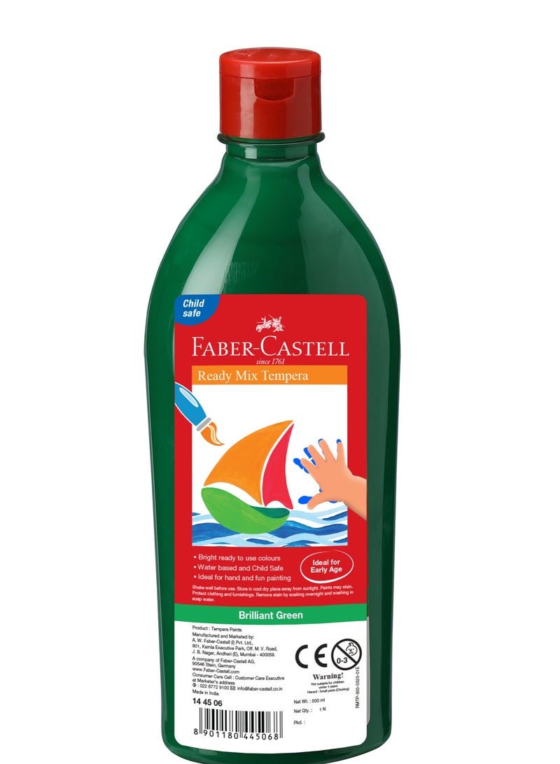 FABER-CASTELL READY MIX TEMPERA PAINTS 500ML DEEP GREEN