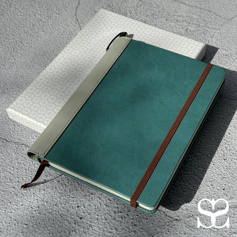 SETTINIÂ® Lined Journal - Sleek Teal Journal for Writing Gift Set - Hardcover Vegan Leather, Includes Luxury Pen in a Unique Pen Holder, 192 Pages, 6 x 8.5 inches, Christmas Gifts - Image 5