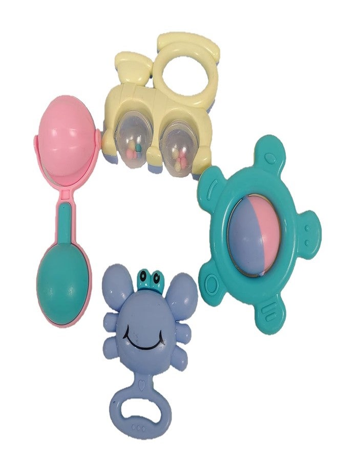 ManaBee Toddler Acrylonitrile Butadiene Styrene (Abs) Pack of Rattle Set for New Born Babies (D-Lite),Multicolor - Image 1