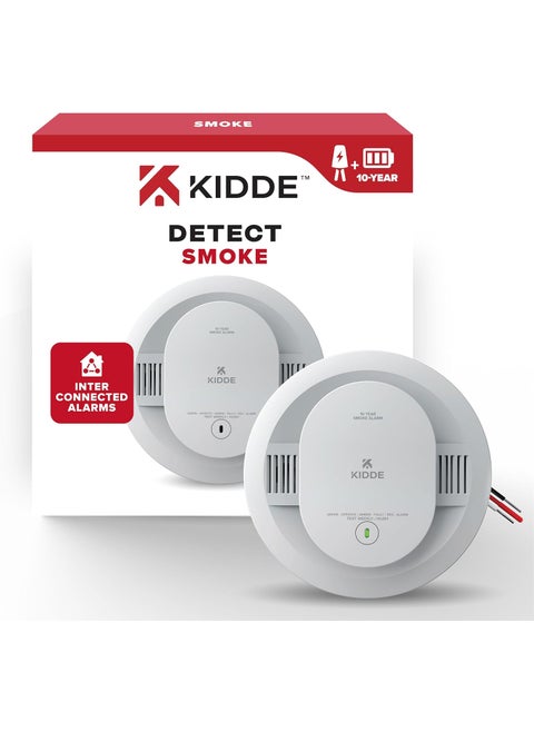 Kidde Hardwired Smoke Detector 10Year Battery Backup Interconnectable LED Warning Light Indicators