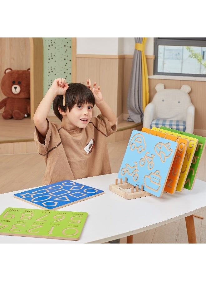 Viga Wooden Pattern Tracing Board | Educational Toy for Kids Age 3+ - Image 4