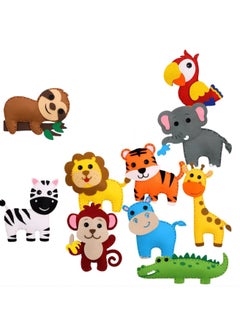 Kids Craft Animal Sewing Kit - Jungle Animals Craft Kit DIY Sewing Set, Felt Plush Fun Stuffed Animals for Kids Ages 8-12, Suitable for Boys and Girls, Good for Beginners Educational Arts Crafts Sewing Creative Gift