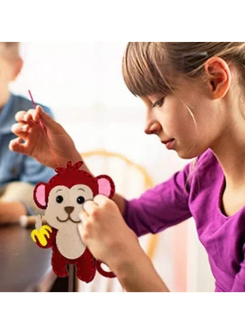 Generic - Kids Craft Animal Sewing Kit - Jungle Animals Craft Kit DIY Sewing Set, Felt Plush Fun Stuffed Animals for Kids Ages 8-12, Suitable for Boys and Girls, Good for Beginners Educational Arts Crafts Sewing Creative Gift - Image 1