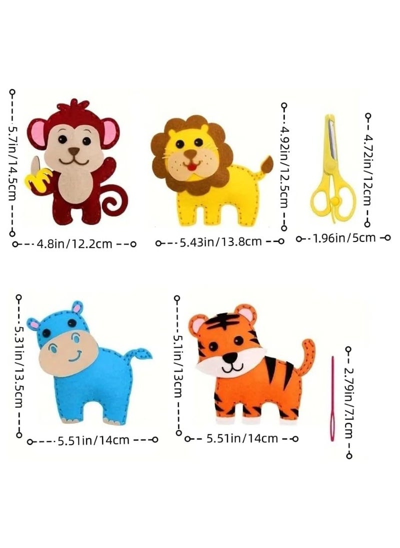 Generic - Kids Craft Animal Sewing Kit - Jungle Animals Craft Kit DIY Sewing Set, Felt Plush Fun Stuffed Animals for Kids Ages 8-12, Suitable for Boys and Girls, Good for Beginners Educational Arts Crafts Sewing Creative Gift - Image 1