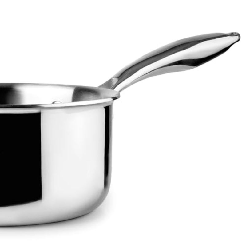 TRIPLY NATURAL SAUCEPAN for cooking, stainless steel, silver, even heat distribution and durable - Image 3