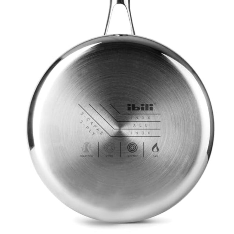 TRIPLY NATURAL SAUCEPAN for cooking, stainless steel, silver, even heat distribution and durable - Image 4