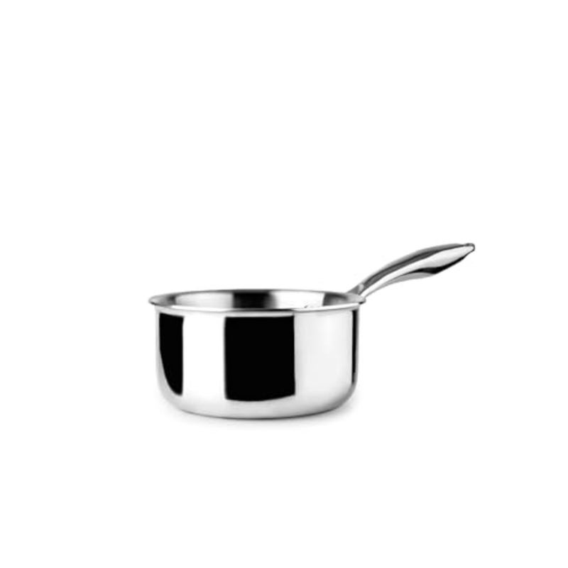 TRIPLY NATURAL SAUCEPAN for cooking, stainless steel, silver, even heat distribution and durable - Image 1