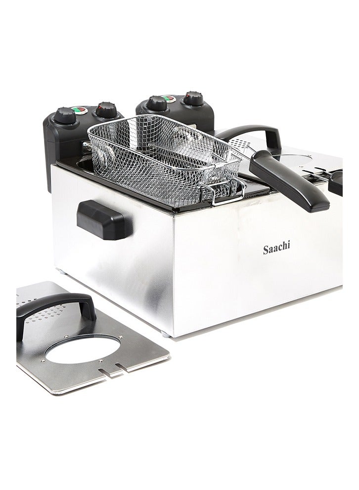 FIPKA Deep Fryer with Two Baskets, Stainless Steel Body, Removable Inner Pan, Adjustable Timer and Temperature Control - Image 2