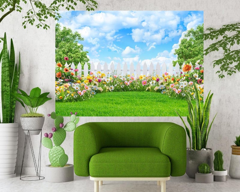 Alltten 7x5FT Spring Backdrop Spring Photo Backdrop Floral Backdrops for Photography Garden Flowers Photo Background Nature Scenery Banner F251 - Image 3
